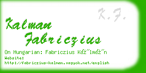 kalman fabriczius business card